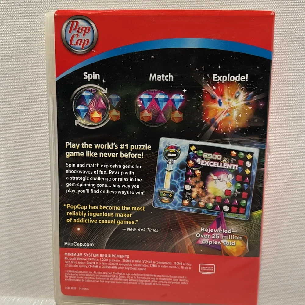 Used Pop Cap Bejeweled Twist PC CD-ROM Software Game. Rated E